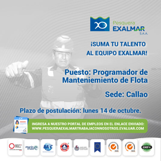 ¡Esta es tu oportunidad para unirte al equipo de Exalmar!