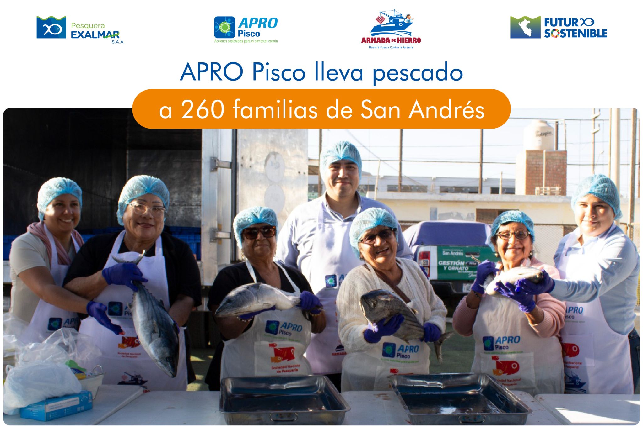 APRO Pisco lleva pescado a 260 familias de San Andrés